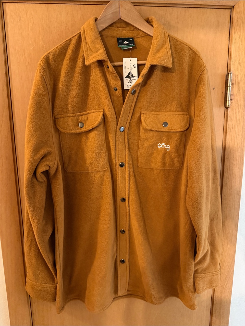 LRG Lifted Research Group Men's Fleece Shirt Jacket New Caramel Brown Size XL